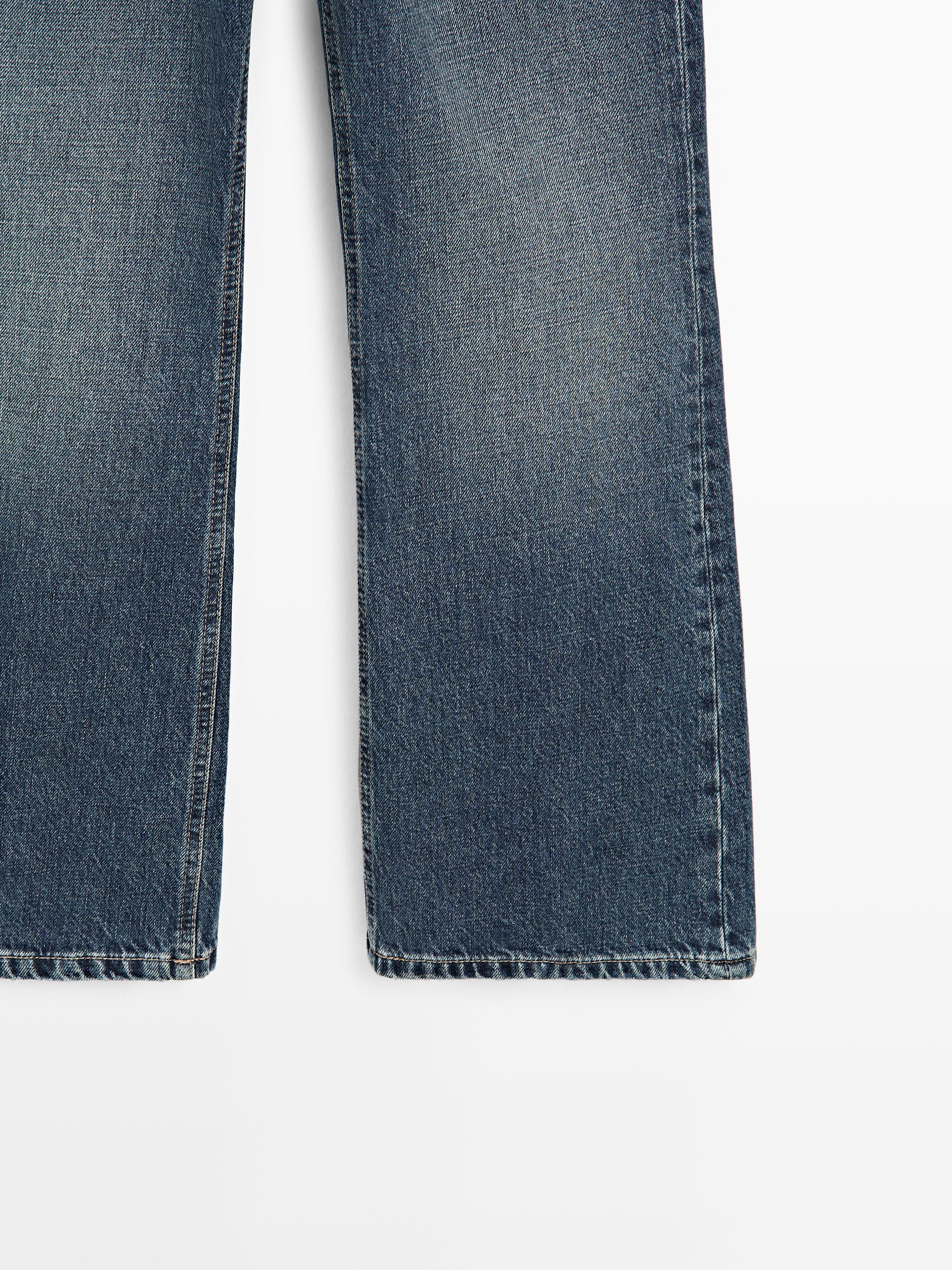 Mid-rise cropped flare fit jeans